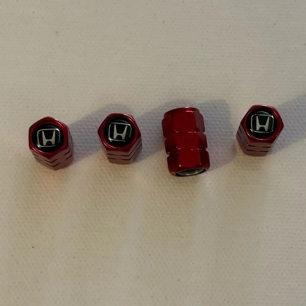 Honda Valve Stem Caps in Red Set of 4 NWT